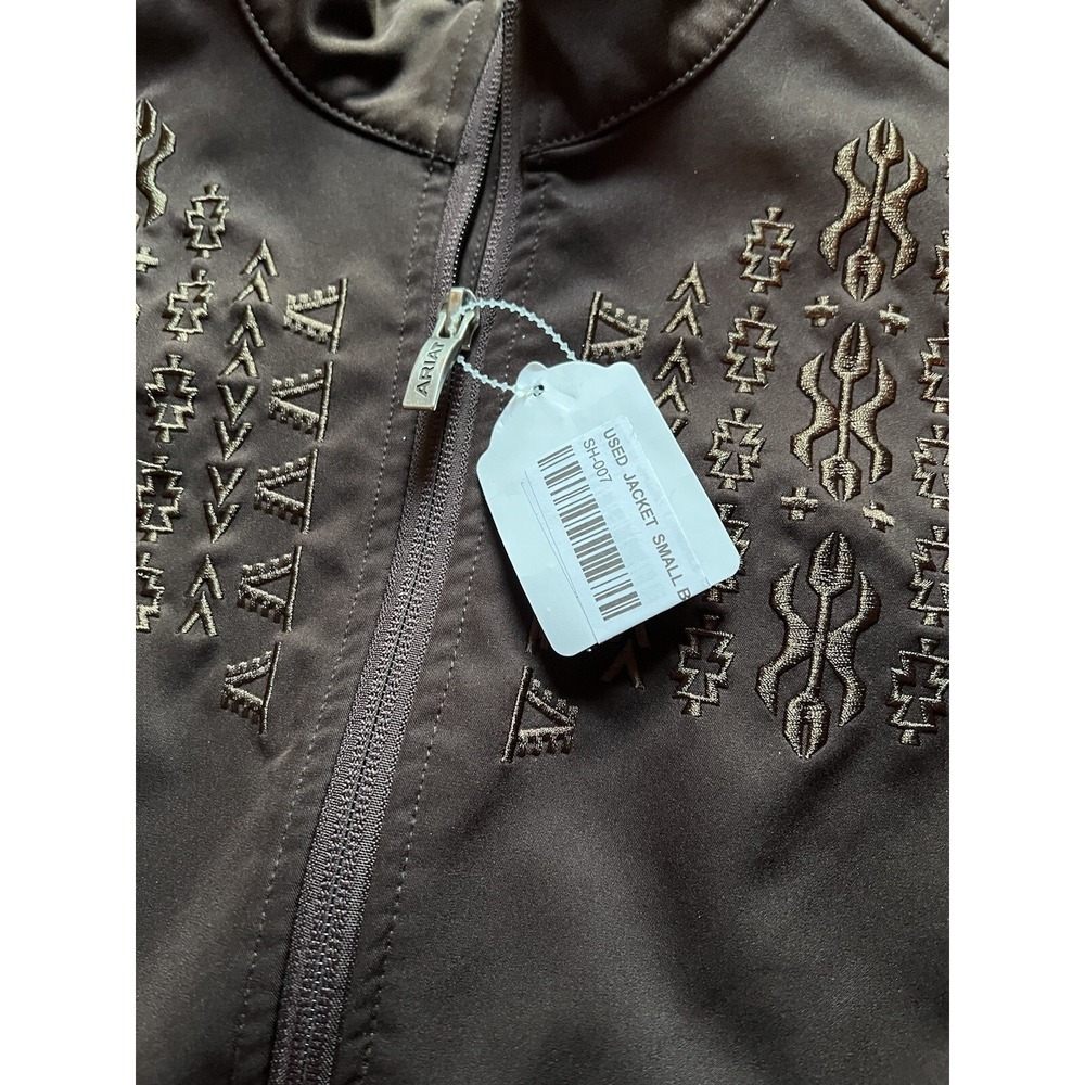 Ariat Jacket Womens Small Brown SoftShell Western Embroidered Aztec Zip Rodeo‎ - Picture 5 of 12